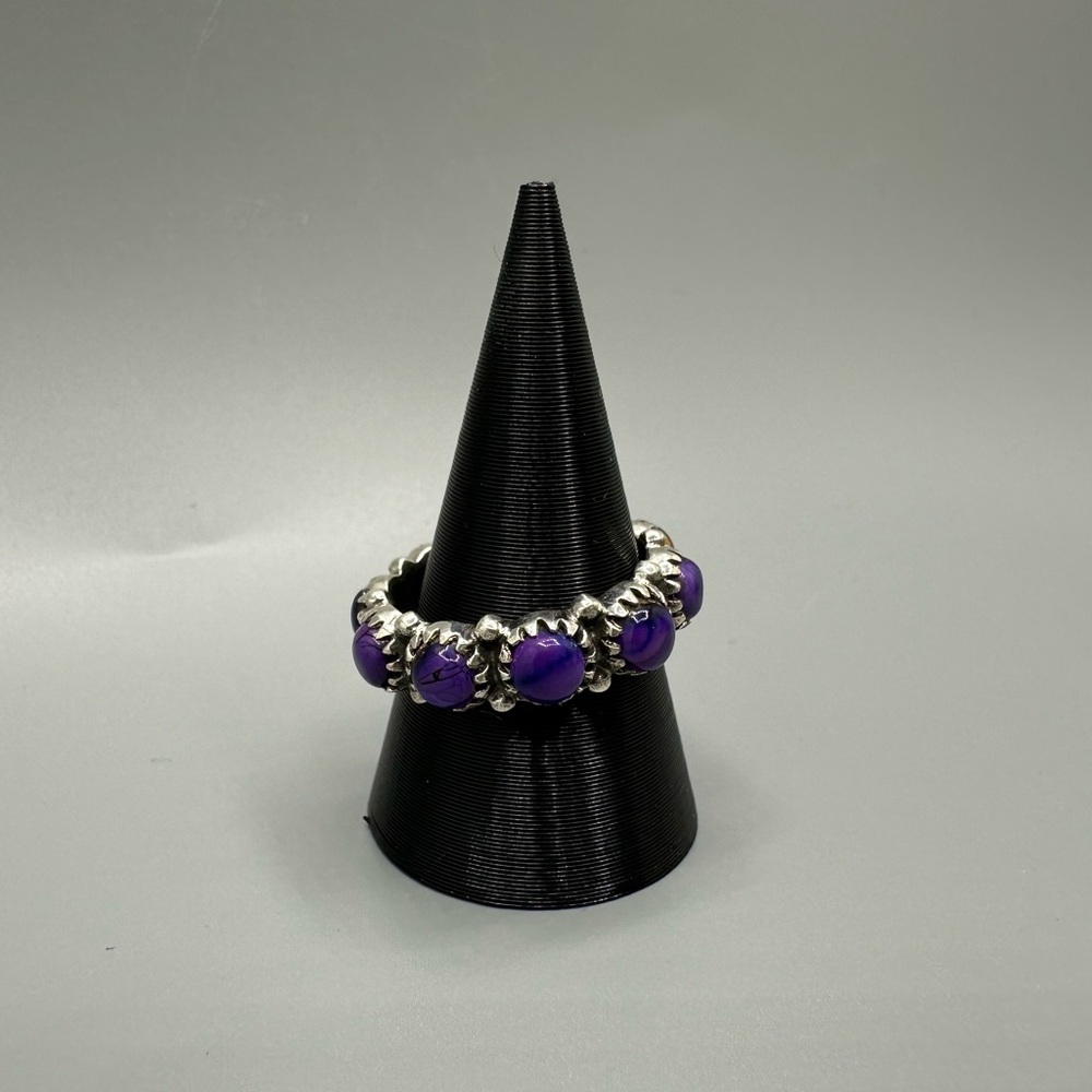 Purple Mojave Turquoise Sterling Silver 925 Handmade Eternity Band Ring